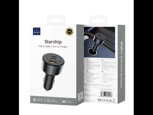 Wiwu Wi-QC026 200W Starship Car Charger Black with 6 Month Warranty (5)