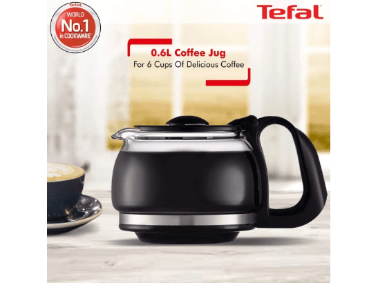 Tefal Compact Apprecia Coffee Maker - 0.6 Liters, 6-Cup, 600W, Metallic Grey (TF-CM-APR737) (4)