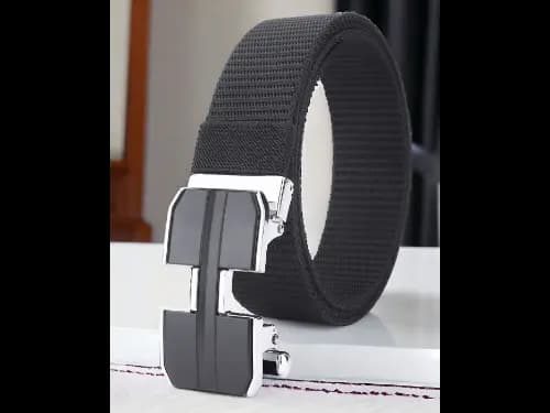 Men Wide Belt with Auto-Lock Buckle Closure