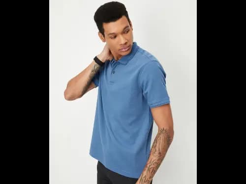 Men Regular Fit Blue Polo T-Shirt (2)