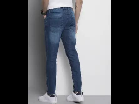 Heavily Washed Distressed Carrot Fit Jeans (4)