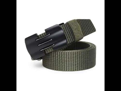 Men Wide Belt with Auto-Lock Buckle Closure