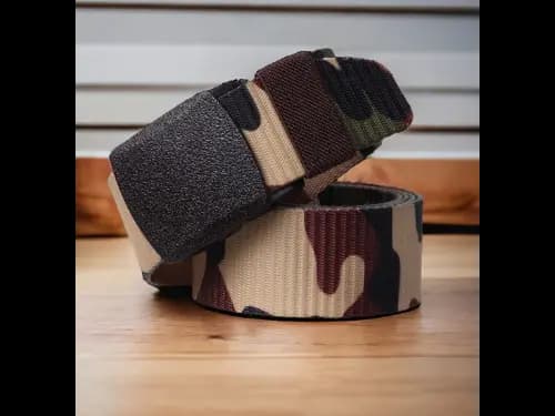 Men Camouflage Print Wide Webbed Belt (4)