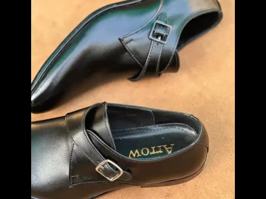 Men’s Jet-Black Cow Leather Monk Strap Loafer (2)