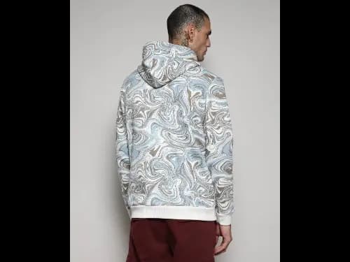 Men Printed Regular Fit Zip-Front Hoodie (3)