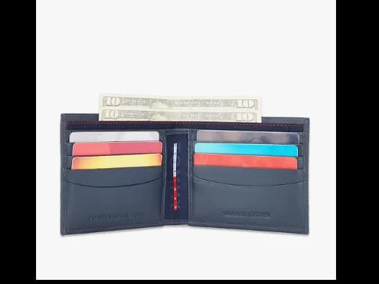 Brand Print Leather Bi-Fold Wallet (5)