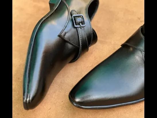 Men’s Jet-Black Cow Leather Monk Strap Loafer (5)