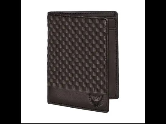 Checked Genuine Leather Bi-Fold Wallet