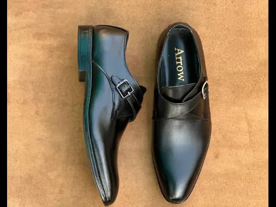 Men’s Jet-Black Cow Leather Monk Strap Loafer (4)