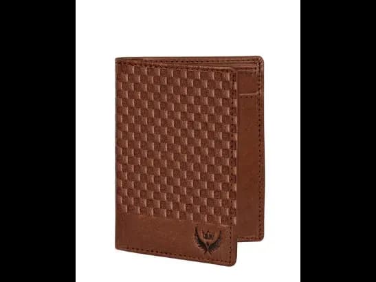 Checked Genuine Leather Bi-Fold Wallet
