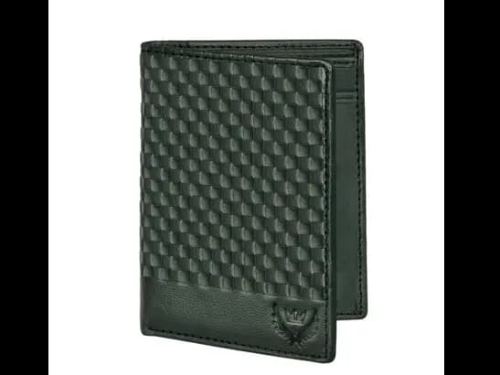 Checked Genuine Leather Bi-Fold Wallet