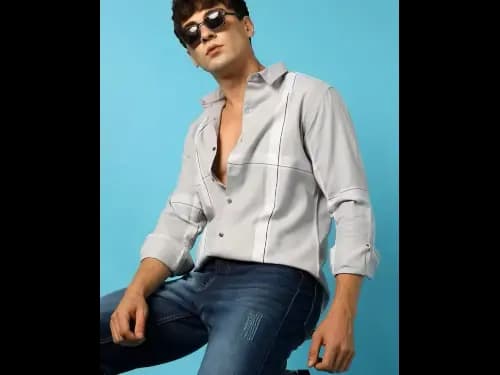 Striped Spread-Collar Shirt