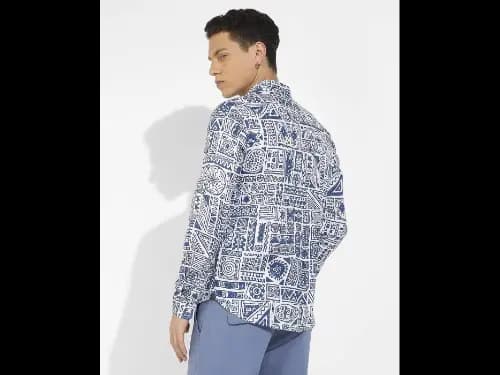Printed Shirt with Spread Collar (3)