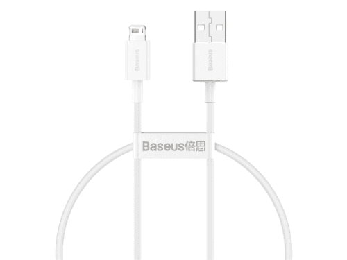 Baseus Superior Series 0.25 Meter Fast Charging Data Cable USB to Lightning 2.4A – White - CALYS-02