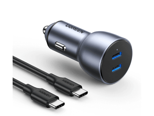 UGREEN 50W Dual Type-C Port PD Fast Car Charger – CD213 - 70594