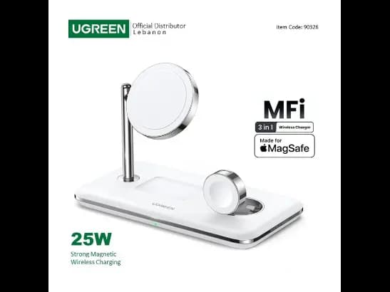 Ugreen 3-in-1 Wireless Charger for Apple Watch/ Iphone/Airpods – 90326
