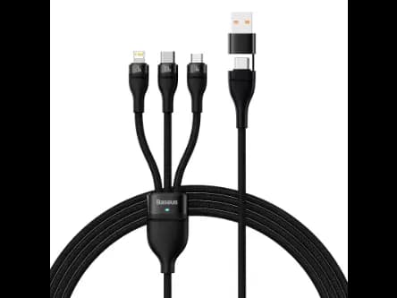 Baseus Flash Series ? 1.2 Meter USB & Type-c to M+L+C 100W – Charging Cable -CASS030101