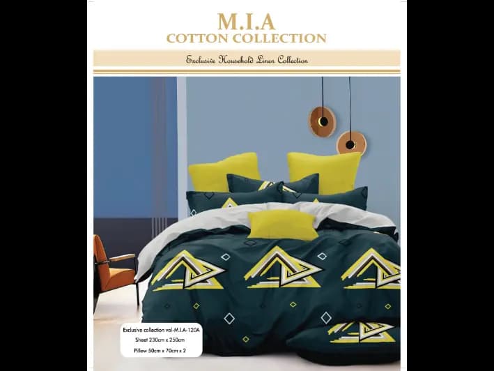 Mia Cotton King Size Bedsheet With 2 Pillow Covers (90 x 100) / MIA 120 (2)