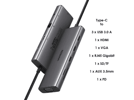 UGREEN 10 in 1 Type-C Hub – CM498 - 15601 with 1 Year Warranty