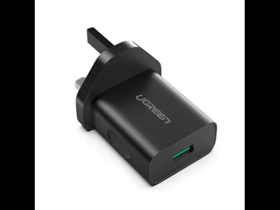 Ugreen USB-A 18W Fast Charging Power Adapter with QC3.0 UK (Black) – 70165