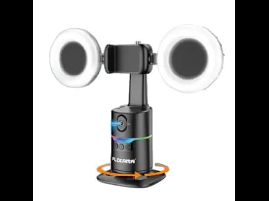 Plokama AUTO-A20 Pro Gimbal Auto Face Tracking 360 Smart Shooting Gimbal with – 2 Lights - 3 Month Warranty