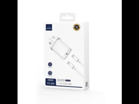 WiWU WI-U001 20W Quick 2 in 1 Type-C PD Fast Charger With Type-C to Type-C (3)