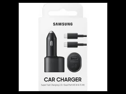 SAMSUNG Super Fast Dual Car Charger Usb 45W 15W Two Ports Black (4)