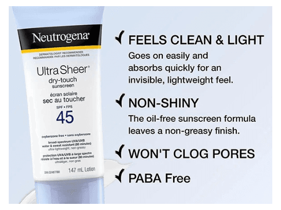 Neutrogena Ultra Sheer Dry Touch Sunscreen SPF45 147ml - CANADA (3)
