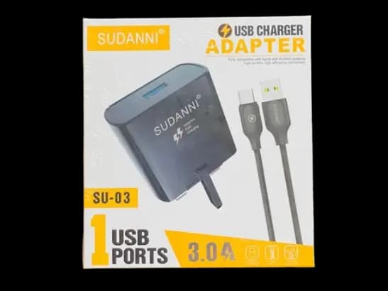 Sudanni SU-03 USB Charger Adapter 3.0A - Black