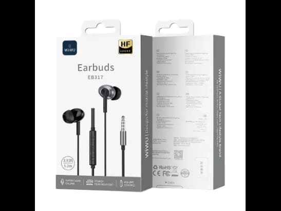 WiWU EB317 Stereo Earphone – Black / White with 6 Month Warranty (3)