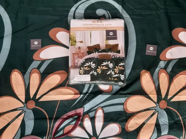 Mia Cotton King Size Bedsheet With 2 Pillow Covers (90 x 100) / MIA 120 (4)