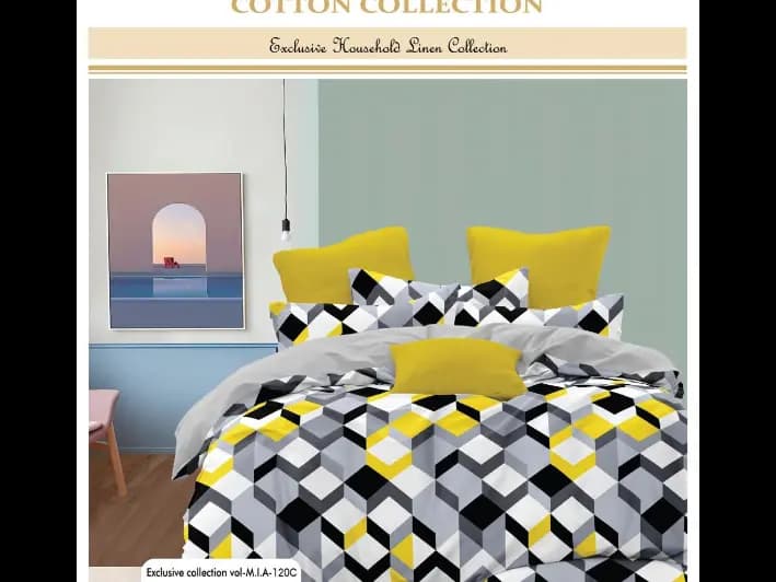 Mia Cotton King Size Bedsheet With 2 Pillow Covers (90 x 100) / MIA 120 (2)
