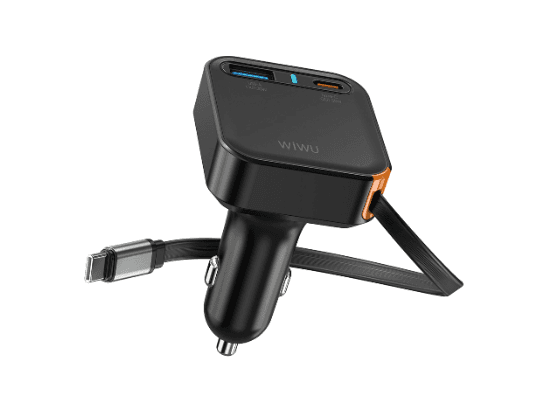 WiWU Wi-CC033 Helix 65W PD USB & Type-C Fast Car Charger – Black with 6 Month Warranty (2)