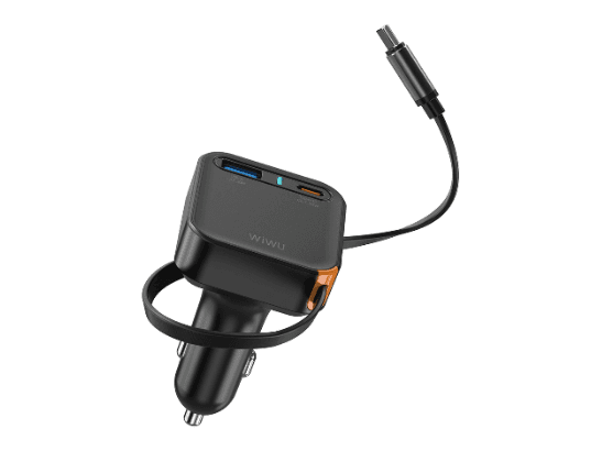 WiWU Wi-CC033 Helix 65W PD USB & Type-C Fast Car Charger – Black with 6 Month Warranty (3)