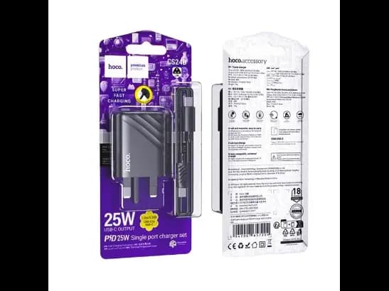 HOCO CS24B SINGLE PORT PD25W CHARGER SET (C TO C) (3)