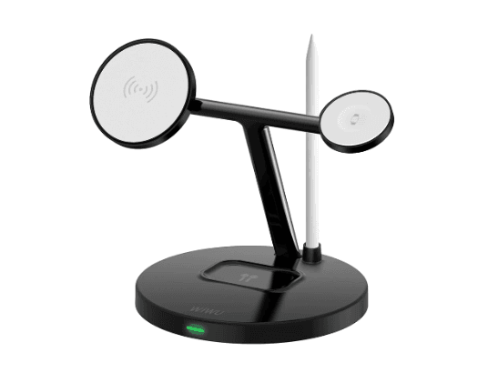 Wiwu WI-W032 Magnetic 4 In 1 Wireless Charger Black - 06 Month Warranty
