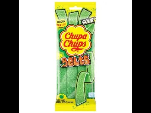 Chupa Chups Green Apple Flavour Sour Belts 90g