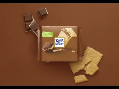 Ritter Sport Milk Chocolate with Butter Biscuit & Cocoa Creme 100g