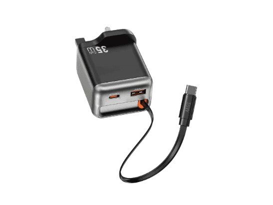 Wiwu WI-G029 Helix 35w PD+QC Gan Fast Charger Black