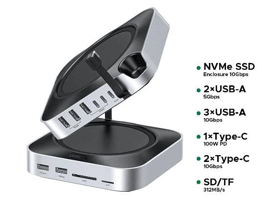 UGREEN 11 – in – 1 Type-C Docking Station (Mac Mini M4 or M4 Pro ) – CM841 – 65487 – 1 Year Warranty