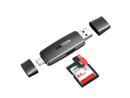 UGREEN 3.0 TF/SD Type-C and USB Multifunction Card Reader – CM304 – 80191 – 1 Year Warranty