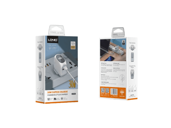 LDNIO A2522C 30w Super Charge Chargeable Plug Charger With Type C-C Cable (3)
