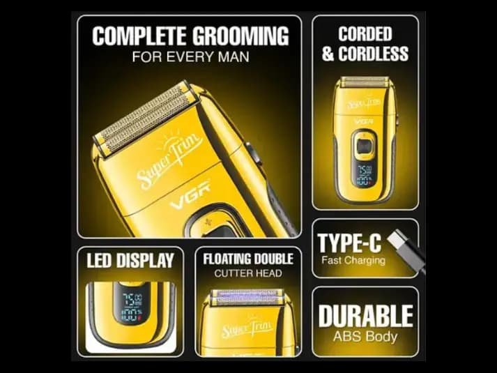 Premium VGR V-332 Professional saloon Series Shaver For Men Gold (2)