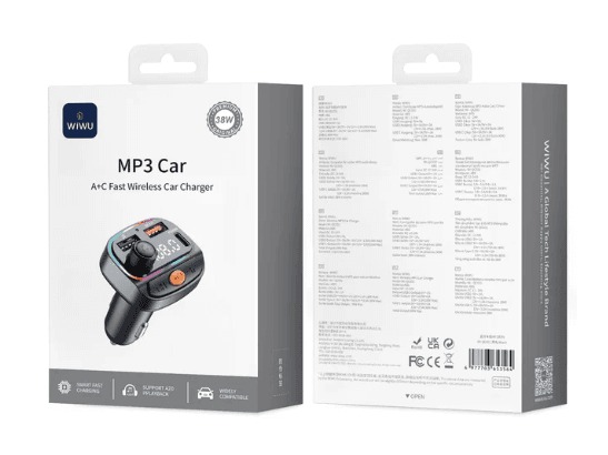 WiWU Wi-QC031 Bluetooth 5.3 Car FM Transmitter with RGB Lights & 38W Fast Charging (6)