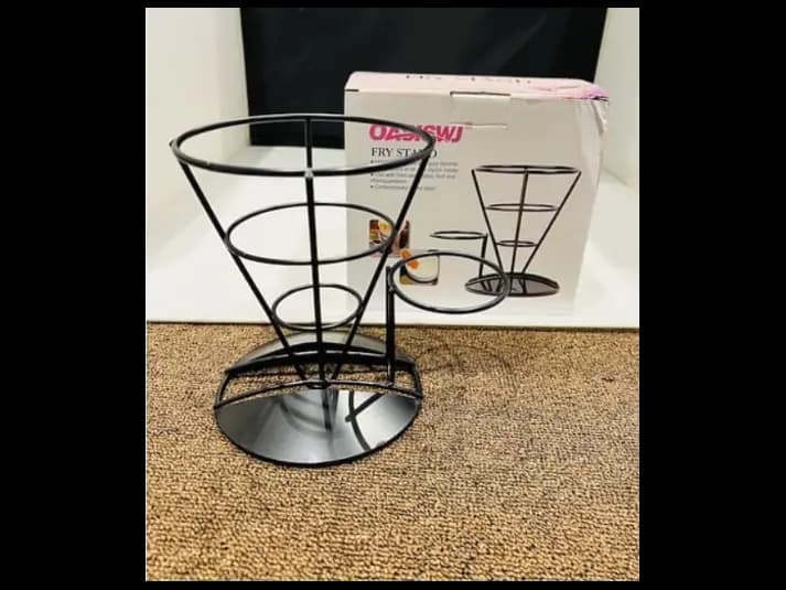 Cone French Fry Holder with Sauce Cup / Condiment Holder (3)