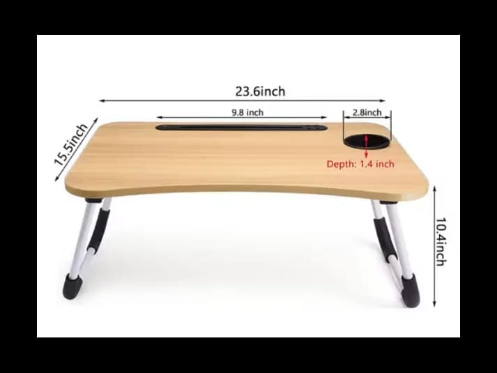 Premium Portable Foldable Laptop Table with Tablet Slots & Cup Holder (4)