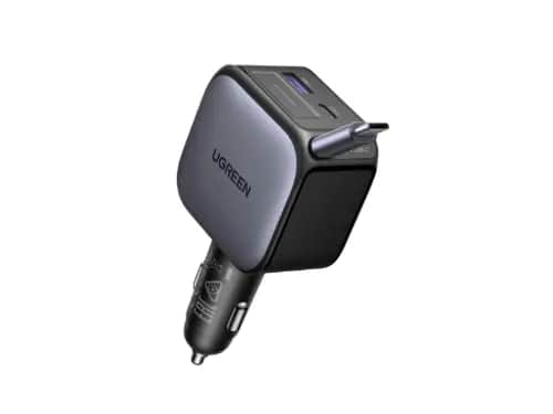 UGREEN 55909B Nexode 90W Retractable Car Charger