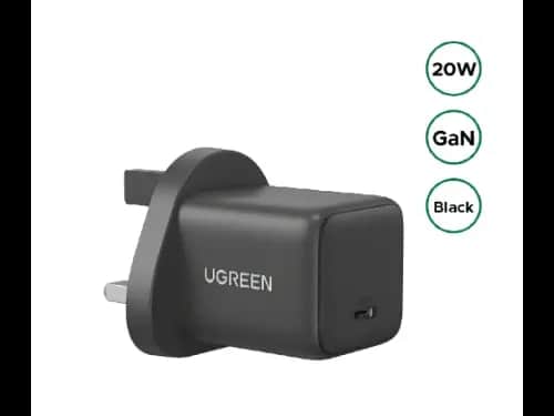 UGREEN 20W USB-C GaN Fast Charger UK Pin – X512 – 55529 – 1 Year Warranty