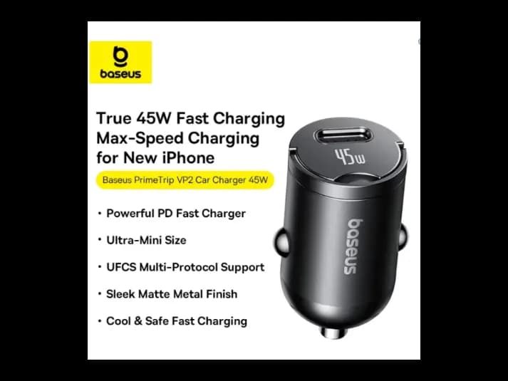 Baseus 45W PrimeTrip VP2 Car Charger (with Type-C to Type-C Cable 1m) – Model: C0206800 (3)