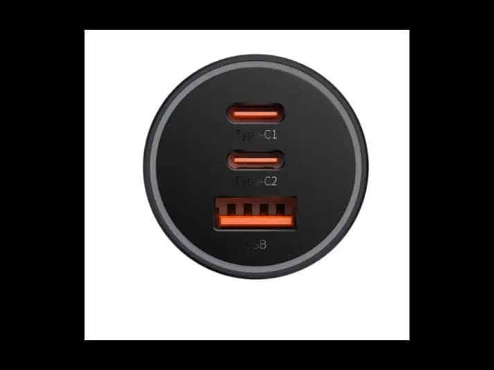 Baseus Golden Contactor Pro Triple Fast Charger Car Charger 65W U C C Dark Gray – CGJP010013 (4)